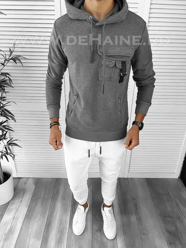 Hanorac barbati slim fit gri 2594 O3-4.2