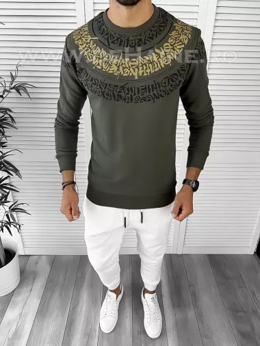 Bluza barbati kaki slim fit 2598 i7-1