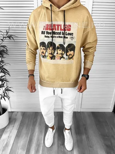 Hanorac barbati slim fit bej K113 85-3.3