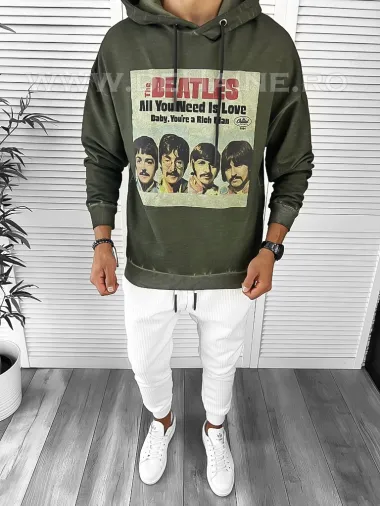 Hanorac barbati slim fit kaki K113 93-4