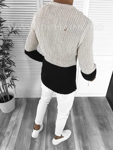 Pulover barbati gros slim fit negru T3577 89-4.3