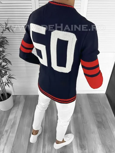 Pulover barbati gros slim fit bleumarin ZR T3609 i5-7