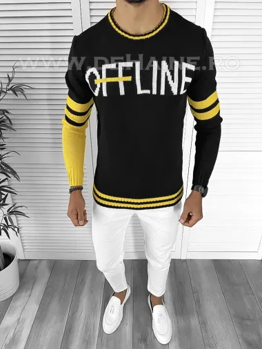 Pulover barbati gros slim fit negru ZR T3609 P20-5.2