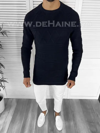 Pulover barbati gros slim fit bleumarin T3614 I3-1.1