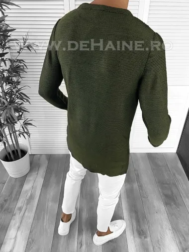 Pulover barbati gros slim fit kaki ZR T3652 i6-8