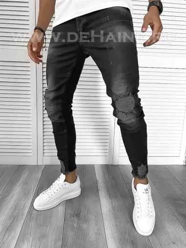 Blugi barbati conici negri B9483 M3-2.1