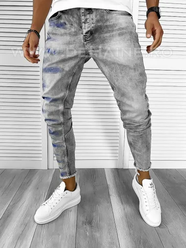 Blugi barbati conici gri CU MIC DEFECT DEF9433 M3-4.1