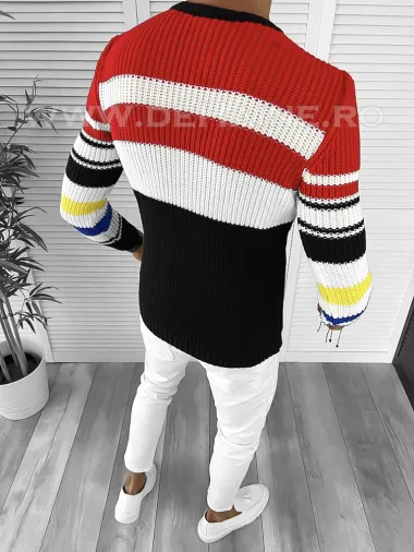Pulover barbati gros slim fit negru T3576 107-3 U2-2