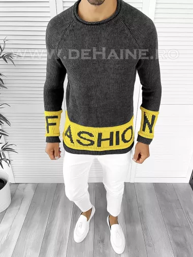 Pulover barbati gros slim fit gri ZR T3580 103-3