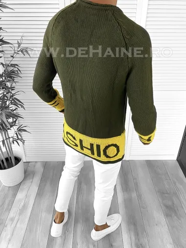 Pulover barbati gros slim fit kaki ZR T3580 102-5