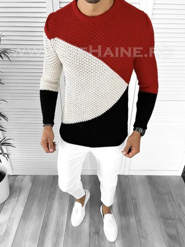 Pulover barbati gros slim fit negru T3602 U3-3