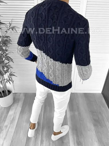 Pulover barbati gros slim fit bleumarin T3612 100-1 U1-2