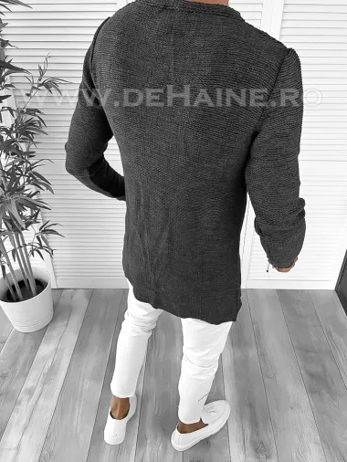 Pulover barbati gros slim fit gri inchis T3652 105-1 