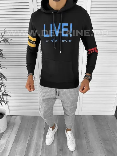 Hanorac barbati negru slim fit 2699 24-1.1