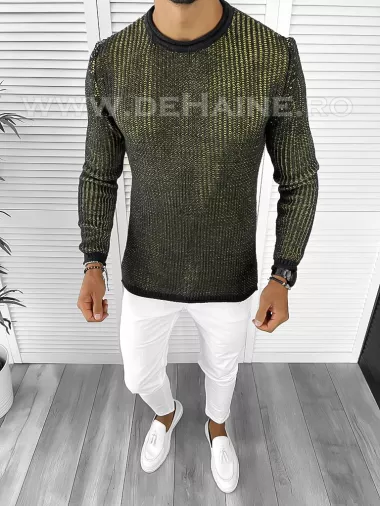 Pulover barbati gros slim fit gri T3544 83-1