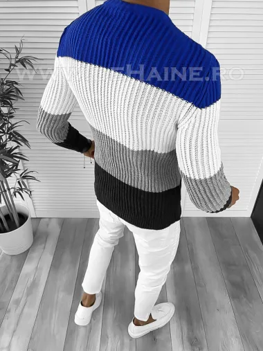 Pulover barbati gros gri slim fit T3574 82-4.1