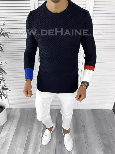 Pulover barbati gros slim fit bleumarin T3585 94-3*