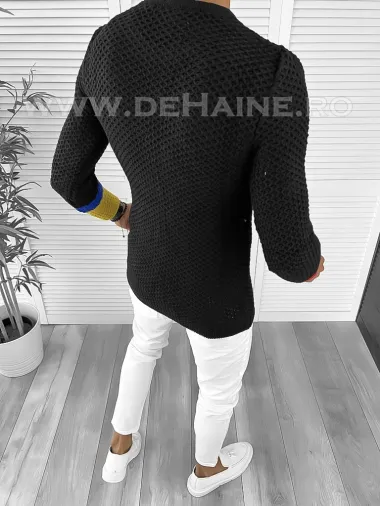 Pulover barbati gros slim fit negru T3585 97-1 E~ 12-2 