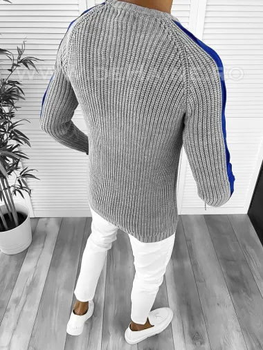 Pulover barbati gros slim fit gri T3586 98-3
