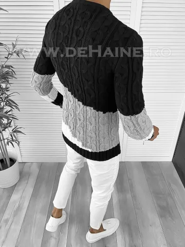 Pulover barbati gros slim fit negru T3612 P19-3.1