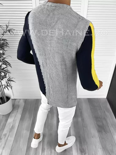 Pulover barbati gros slim fit gri ZR T3619 4–3.2