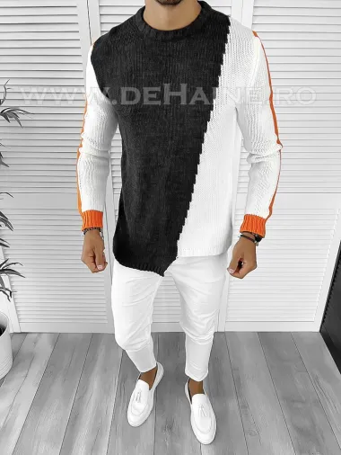 Pulover barbati gros slim fit gri T3619 85-2