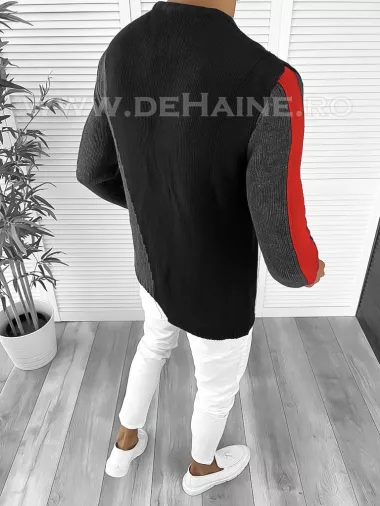 Pulover barbati gros slim fit negru T3619 95-5