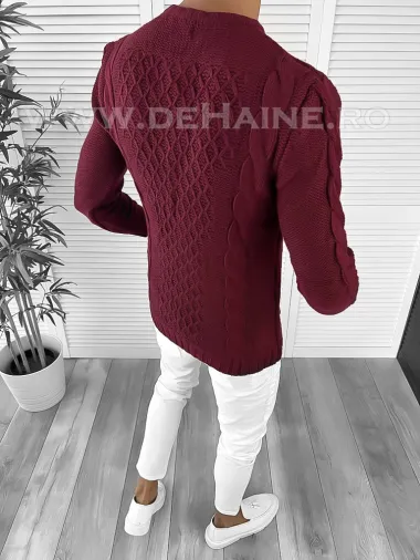 Pulover barbati gros slim fit bordo T3631 i15-2.1