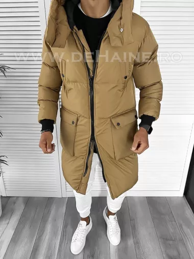 Geaca barbati groasa maro de iarna 8021 