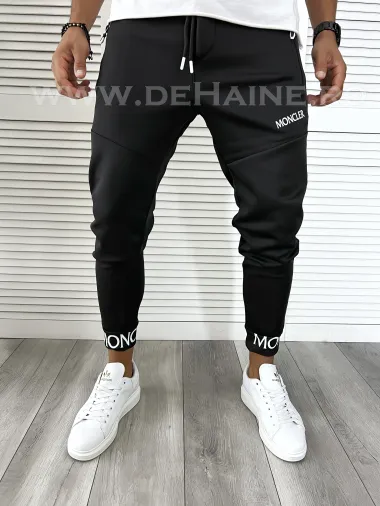 Pantaloni de trening conici negri B9377 O2-3.3