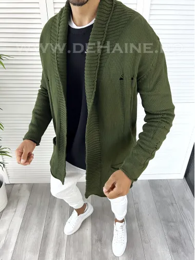 Cardigan barbati kaki slim fit ZR T3596 95-5