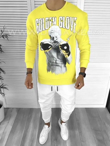 Bluza barbati galbena vatuita slim fit K409 i8-6