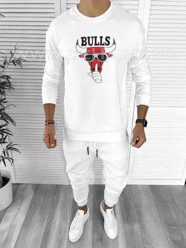 Bluza barbati alba slim fit K504 P19-1.1