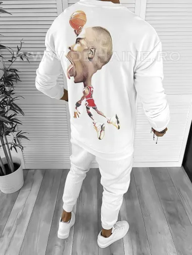 Bluza barbati alba slim fit K504 P19-1.1