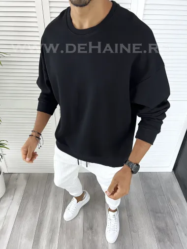 Bluza barbati neagra cu imprimeu pe spate K272 21-2