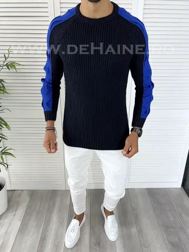 Pulover barbati gros slim fit bleumarin T3586 P18-3.2