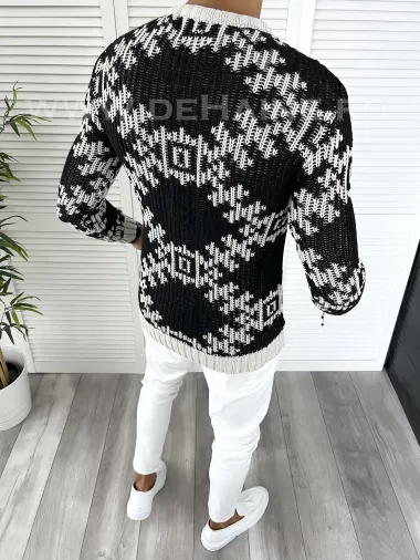 Pulover barbati gros slim fit negru T3623 S3 3 / 96-5 E ~