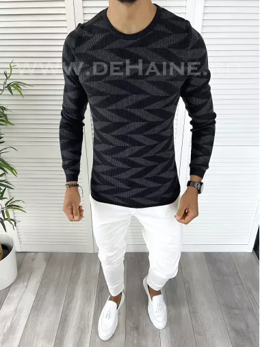  Pulover barbati gros gri slim fit T3704 3-3 -T50-5