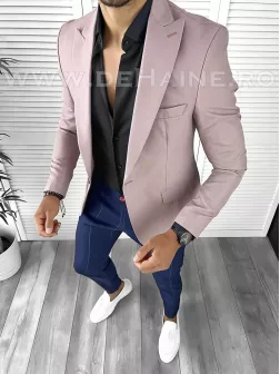Sacou barbati slim fit roz B8566 80-4.1