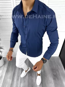 Camasa barbati slim fit bleumarin B9312 