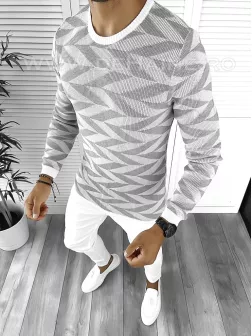 Pulover barbati gros gri slim fit T3704 P18-1.3 Pulover barbati gros gri slim fit T3704 P18-1.3