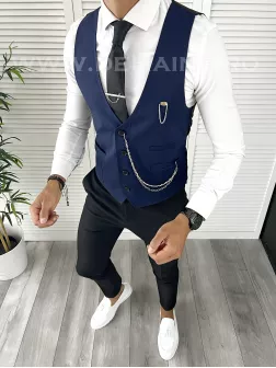 Vesta barbati eleganta slim fit bleumarin V60 141-2  E 