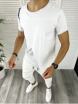 Tricou barbati slim fit alb CU MIC DEFECT DEFB7811 Tricou barbati slim fit alb CU MIC DEFECT DEFB7811