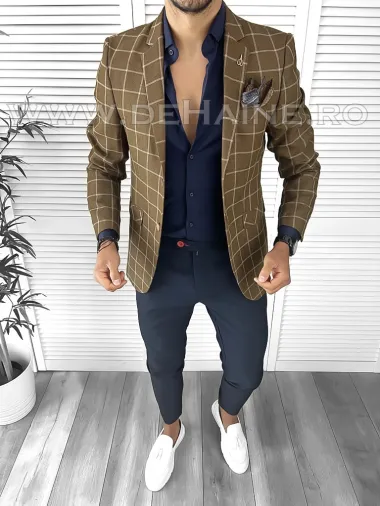 Tinuta barbati smart casual Pantaloni + Camasa + Sacou B9202