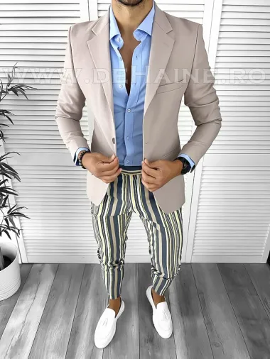 Tinuta barbati smart casual Pantaloni + Camasa + Sacou B9151