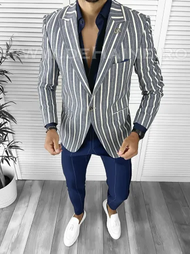 Tinuta barbati smart casual Pantaloni + Camasa + Sacou B9164