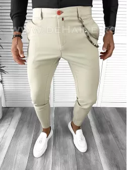 Pantaloni barbati eleganti bej B9085 F3-3 E