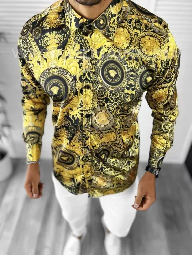 Camasa barbati slim fit pentru evenimente, 95% Elastan, B5912 O4-2.1