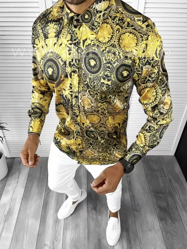 Camasa barbati slim fit pentru evenimente, 95% Elastan, B5912 O4-2.1