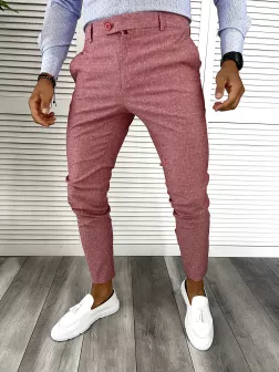 Pantaloni barbati eleganti roz B8812 O2-4.3